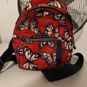 Kate Spade Red and Black Butterfly Backpack